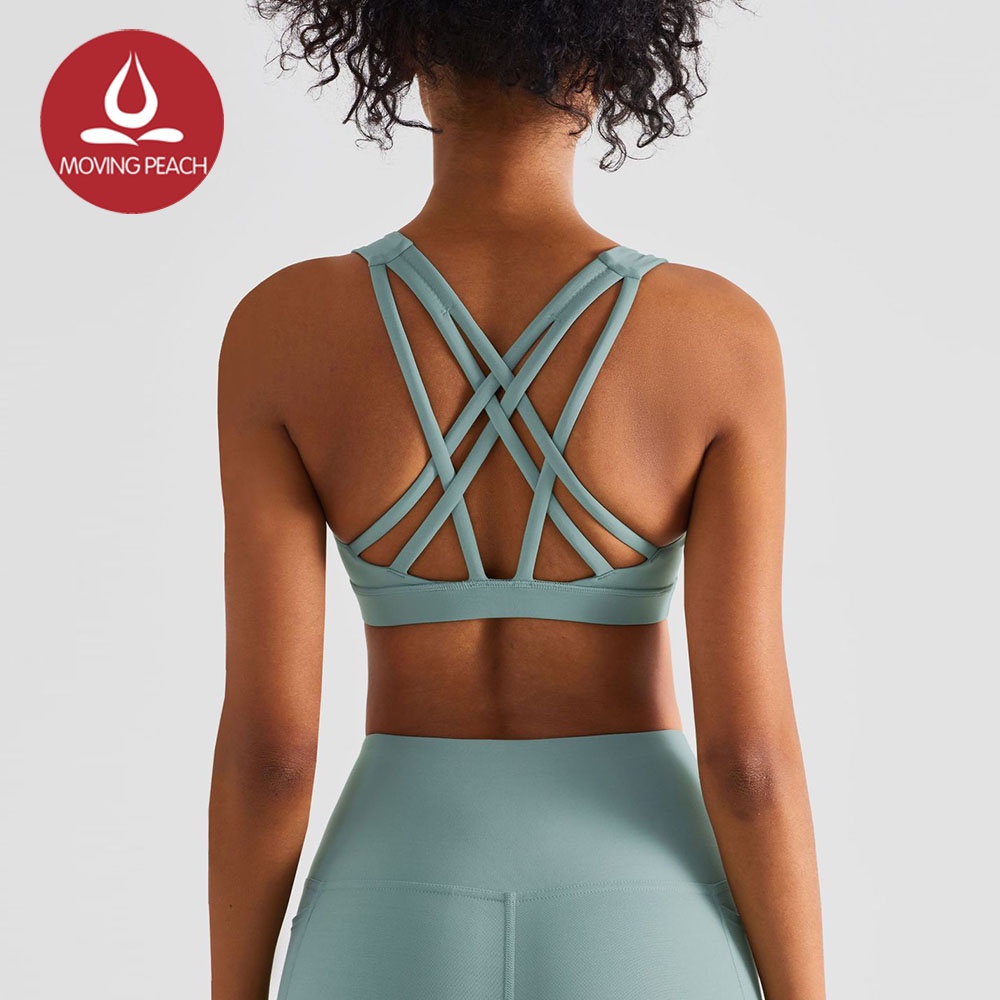 MOVING PEACH Sports Bra Soft Beauty-back Yoga Underwear with Removable pads ABU