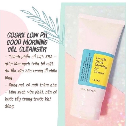 Sữa rửa mặt Cosrx low PH good morning gel cleanser size nhỏ 50ml