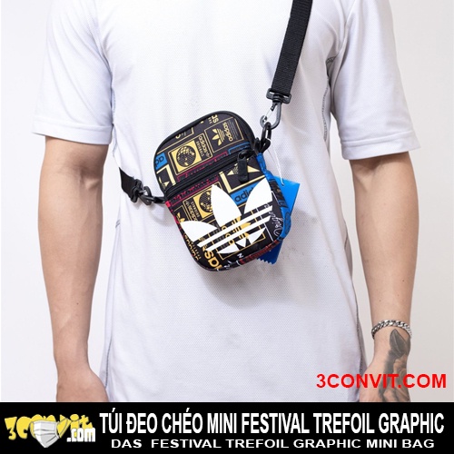 Túi đeo chéo 3 lá Mini Festival Trefoil Graphic Bag