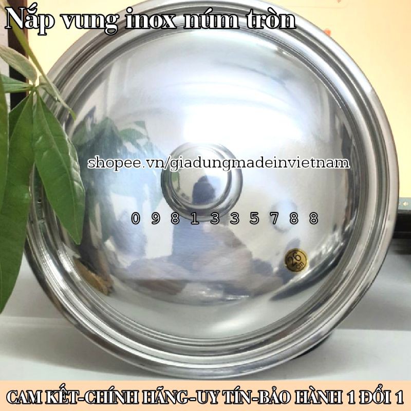 [VIETCOOK OFFICIAL] Nắp vung inox VIETCOOK dùng cho nồi, chảo, quánh đủ size 14, 16, 18, 20, 22, 24, 26, 28, 30, 32 cm