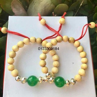 Vòng dâu tằm cho bé - vòng gắn đá phong thủy