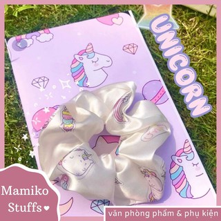 Dây buộc tóc, dây cột tóc scrunchies unicorn