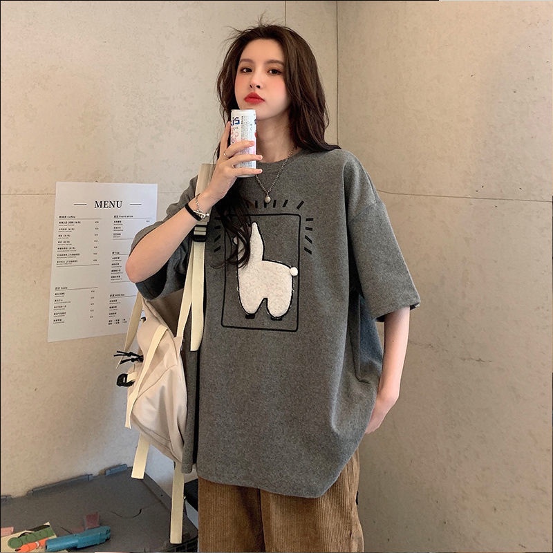 Áo Thun Nữ Oversize Thêu Họa Tiết