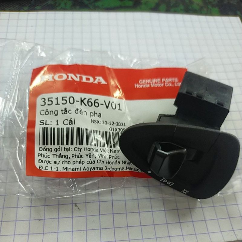 Nút công tắc mở đèn 3 chân Honda Air Blade 125 2016 2017 2018 2019 2020