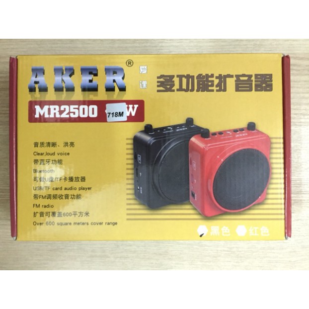 MÁY TRỢ GIẢNG AKER MR2500 MICRO không dây tiếng siêu lớn dùng cho giáo viên, bán hàng mic không lo trùng sóng các máy
