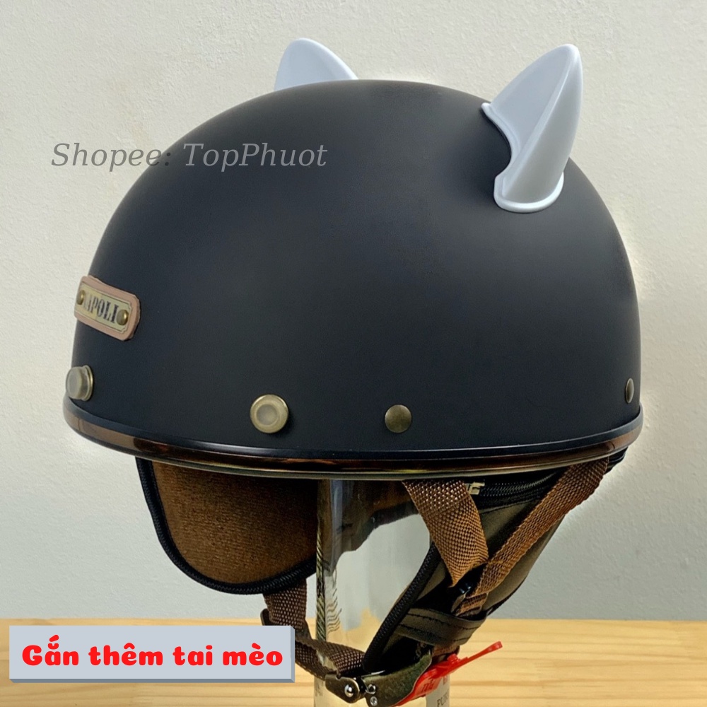 Mũ Bảo Hiểm 1/2 Napoli PUG Version Harley Bảo Hành Chính Hãng 12 Tháng