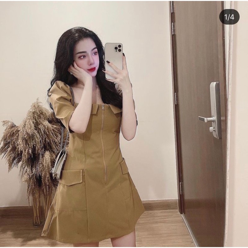 [FREESHIP - HÀNG LOẠI 1] VÁY CỔ VUÔNG CHẤT THÔ TÚI NẮP SIÊU HOT | BigBuy360 - bigbuy360.vn