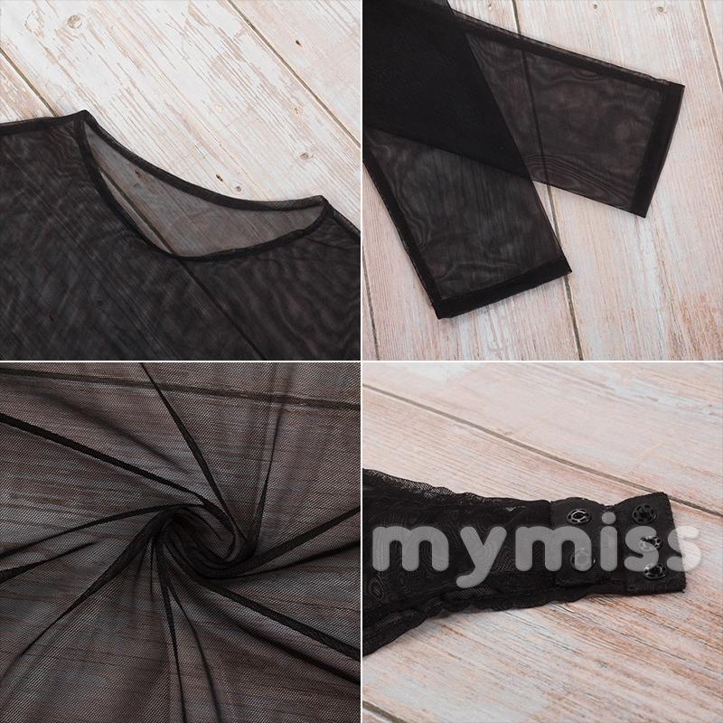 Áo liền quần Tay Dài Cổ Tròn Xuyên Thấu Màu Trơn Thời Trang Quyến Rũ Cho Nữ | BigBuy360 - bigbuy360.vn