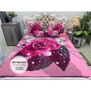 BỘ DRAP THUN LẠNH Ý 5D THÁI LAN CAO CẤP NHIỀU MẪU (INBOX CHỌN MẪU)