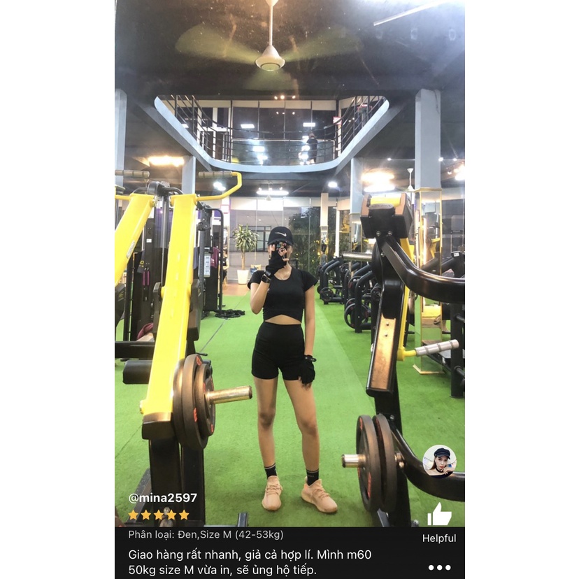 Bộ tập gym nữ, đồ tập yoga erobic nữ áo xoắn bụng có mút quần đùi có túi chất đẹp thoáng mát