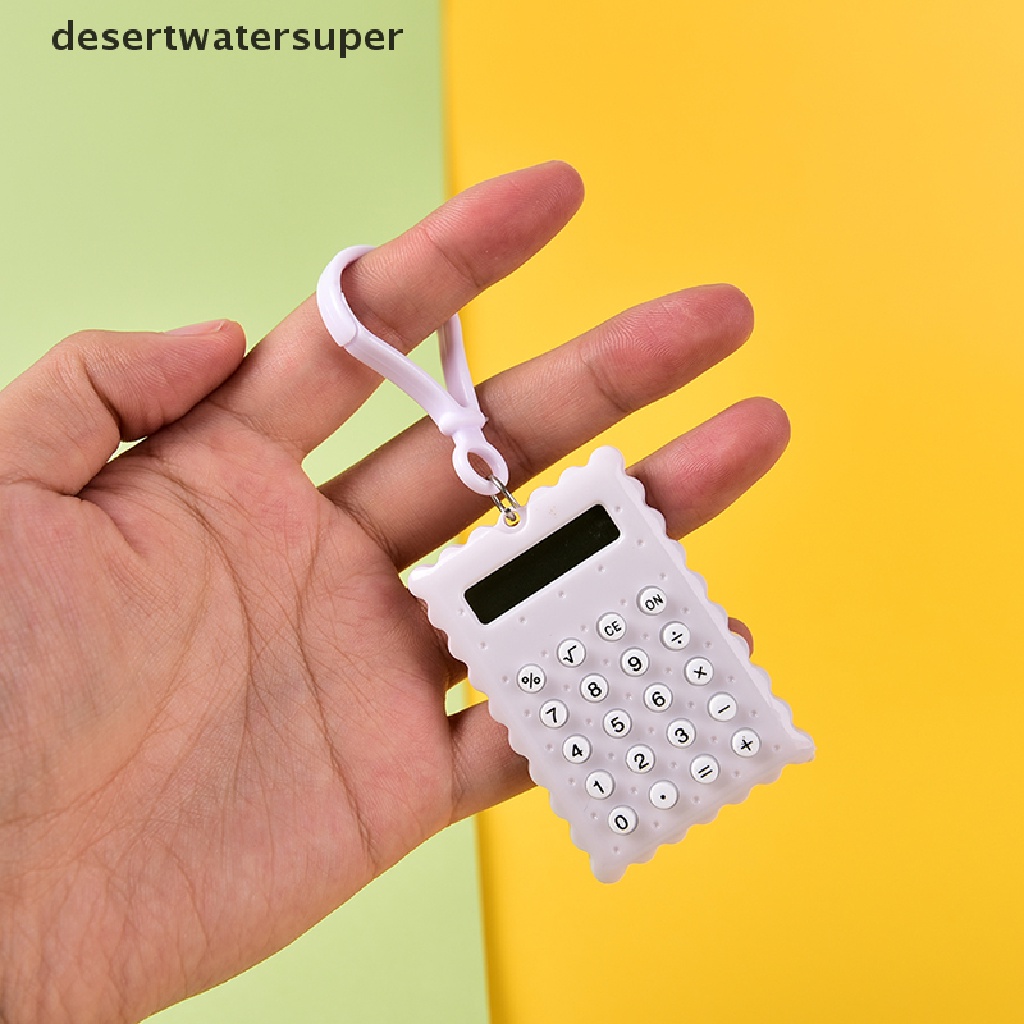 Máy tính mini vỏ nhựa 8 số có móc khóa màu sắc ngẫu nhiên