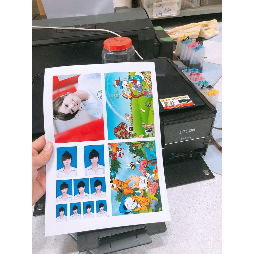 Máy in Epson EP - 804A in phun 6 màu hàng Nhật, chuyên in ảnh lấy liền, mới 95% - TẶNG KÈM SẤP GIÁY IN ẢNH 2 MẶT 210G