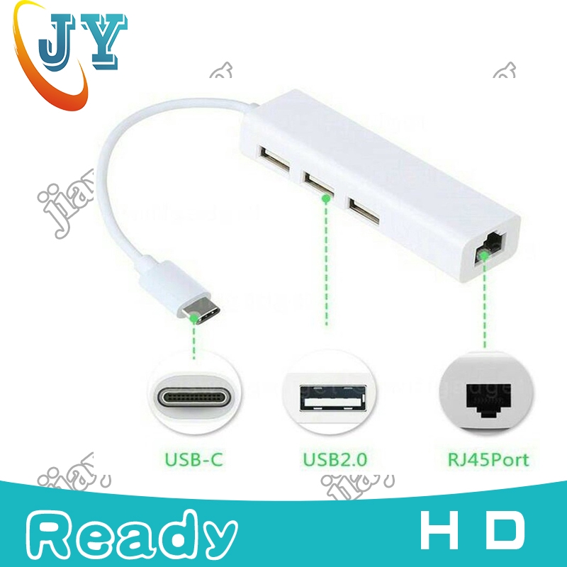 Bộ chuyển đổi 4 IN 1 OTG Bộ chuyển đổi USB 3.1 Type-C sang Cổng LAN LAN + Hub USB 2.0 * 3 100CM