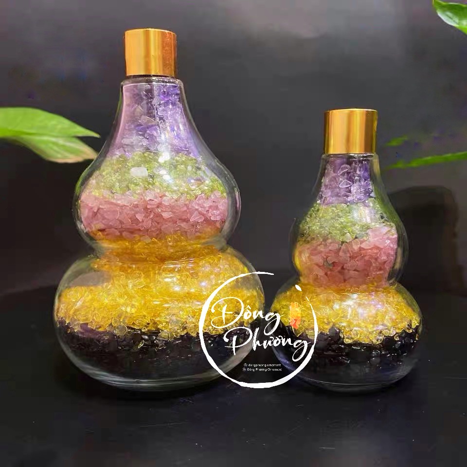 Hồ Lô Đá Ngũ Sắc - Trứng Đá Ngũ Sắc Tài Lộc Phong Thuỷ