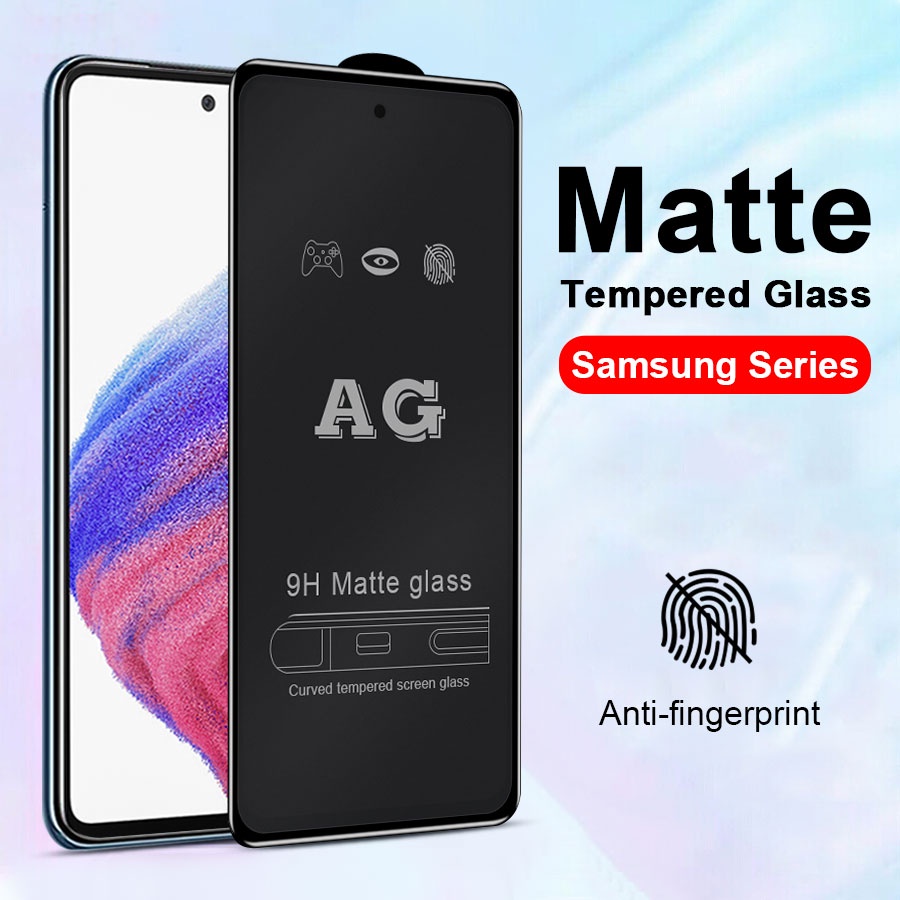 Kính cường lực nhám AG toàn màn hình chống vân tay thích hợp cho Samsung Galaxy A54 A34 A14 A04S A04 A73 A53 A33 A23 A13 A12 A22 A32 A42 A52 A11 A31 A51 A71 A10 A20 A30 A50 A10S A20S A30S A50S A21S A02 A03 A02S A03S Note 10 Lite S20 FE