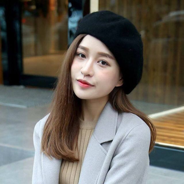 MŨ NỒI DẠ BERET CÓ DÂY RÚT STYLE HÀN QUỐC