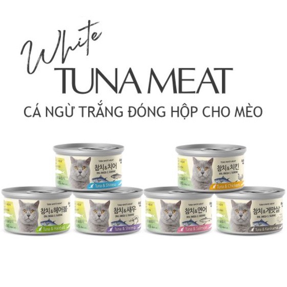 80gr - Pate Meowow Thịt cá xé miếng cho Mèo thơm ngon đủ vị - Thịt hộp cho Mèo Meowow Hàn Quốc