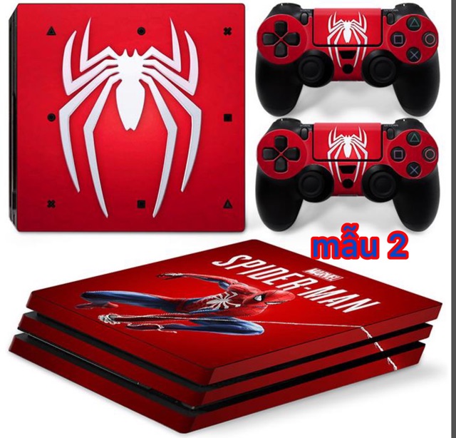 Dán skin ps4 pro ps4 slim spider man 5 mẫu tự chọn