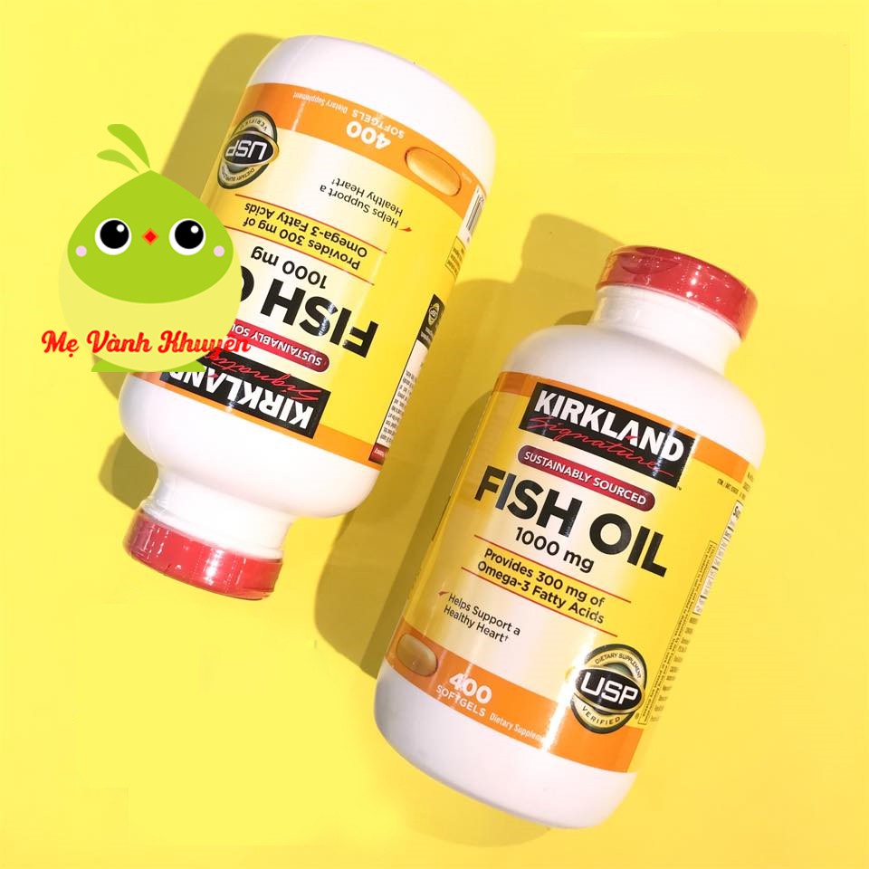 Dầu cá cho người trưởng thành Kirkland Fish Oil 1000mg, Mỹ (400v)