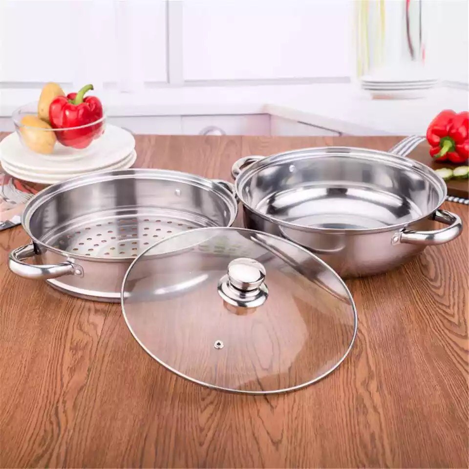 Bộ nồi hấp 2 tầng inox cao cấp