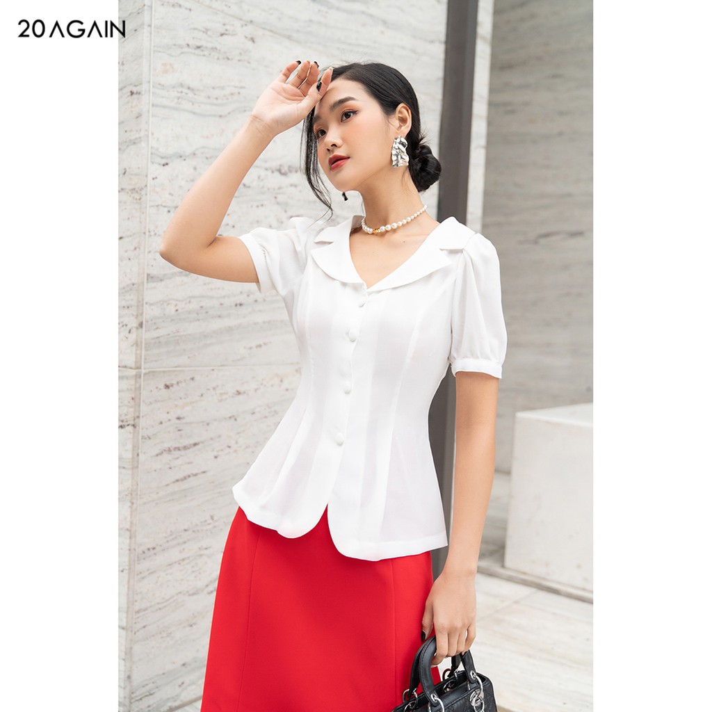 Áo sơ mi nữ công sở 92WEAR đủ màu, đủ size, ngắn tay vạt tròn ASA1041