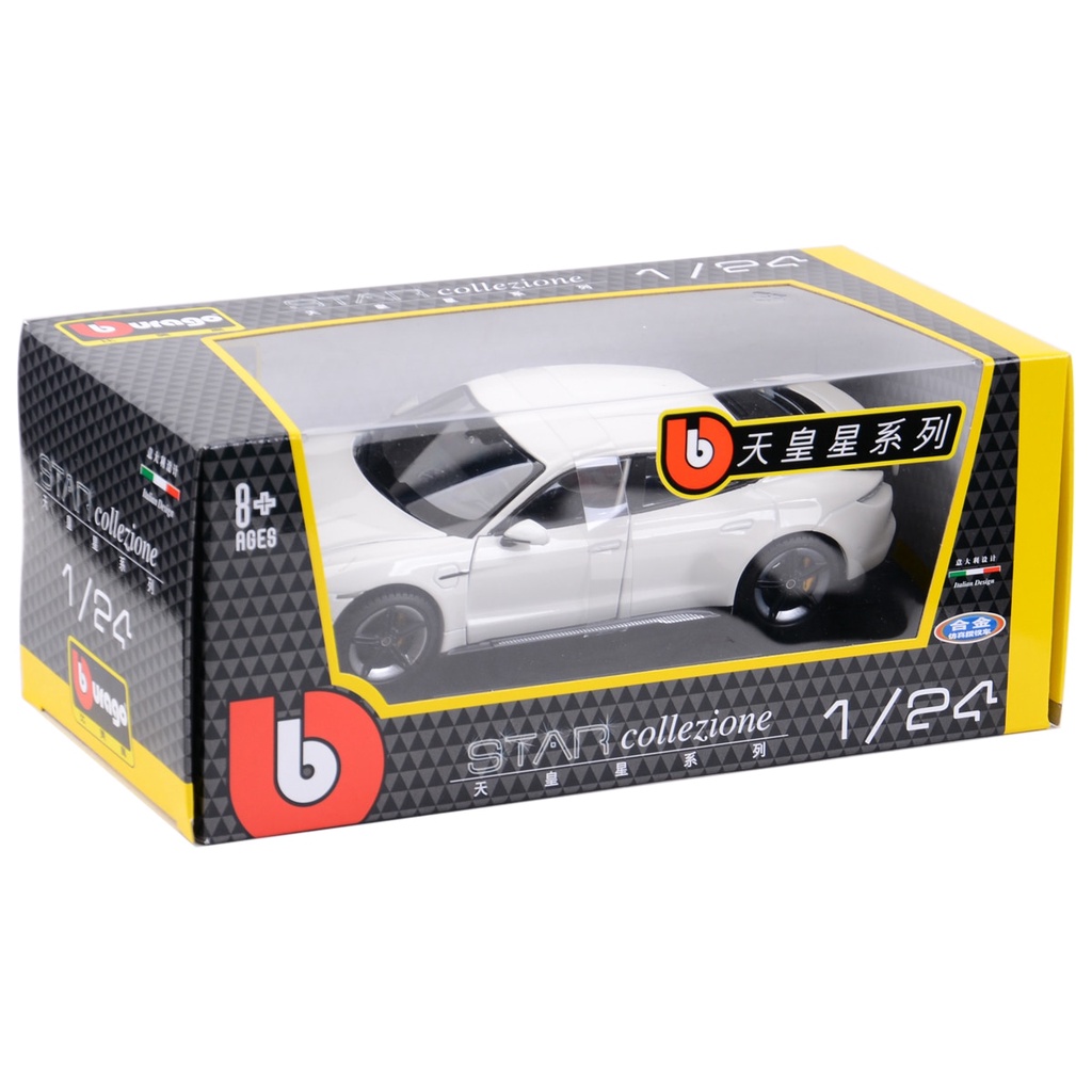 Mô hình xe hơi Porsche Taycan Turbo S Bburago màu trắng tỉ lệ 1:24