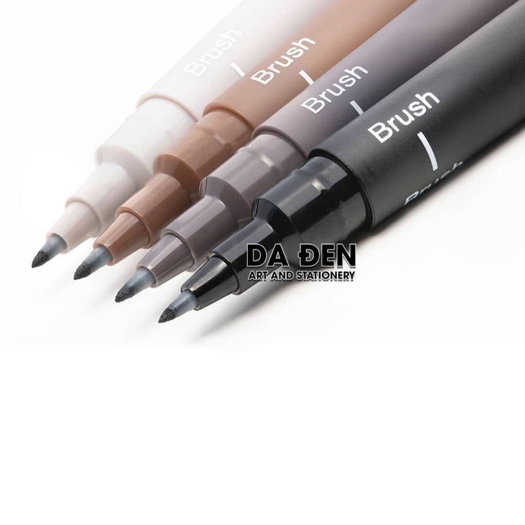 [DA ĐEN] Bút Line Và Brush Pin Uniball Calligraphy