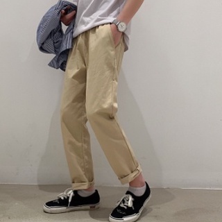 Quần Dài Baggy Kaki Nam Vải Cotton Mềm Sau Khi Giặt Cạp Chun Ống Đứng Trẻ Trung, Quần Kaki Baggy Nam Vicenzo Dáng Đứng