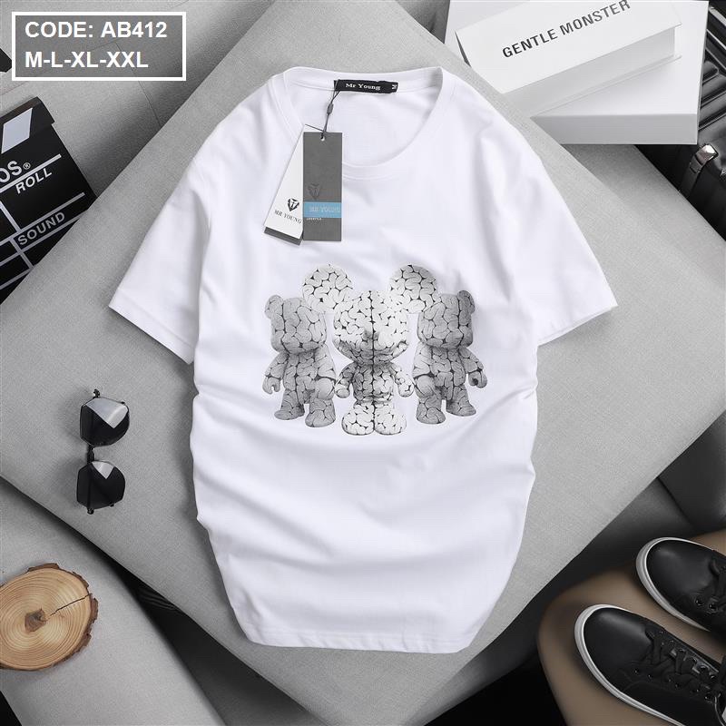 Áo thun nam-nữ in hình con gấu dễ thương, trẻ trung, basis, hàn quốc, dễ phối đồ