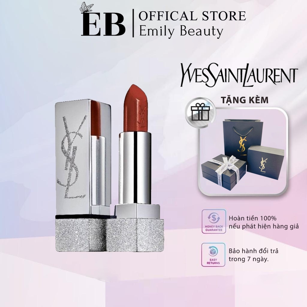 Son YSL Limited Edition Vỏ Nhũ Bạc 2021. tuyển tập những màu son đình dám nhất