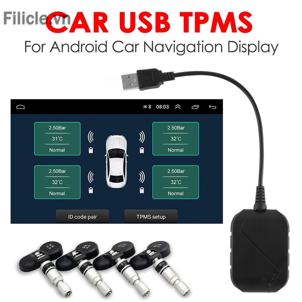 Hệ Thống Theo Dõi Áp Suất Lốp Xe Hơi Kết Nối USB 3.0 TPMS Cho Android