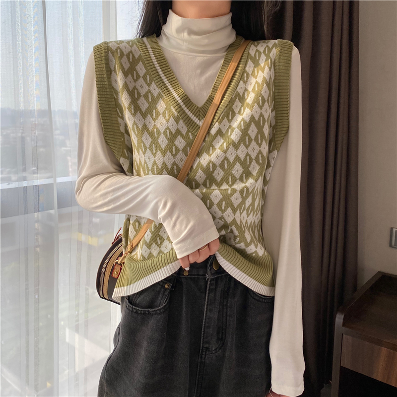 Áo Khoác Len Không Tay Cổ Chữ V Thời Trang Nữ Tính