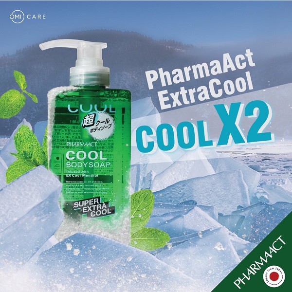 Sữa Tắm Nam Nhật Bản Bạc Hà Siêu Mát Lạnh Pharmaact Extra Cool Body Soap (600ml)