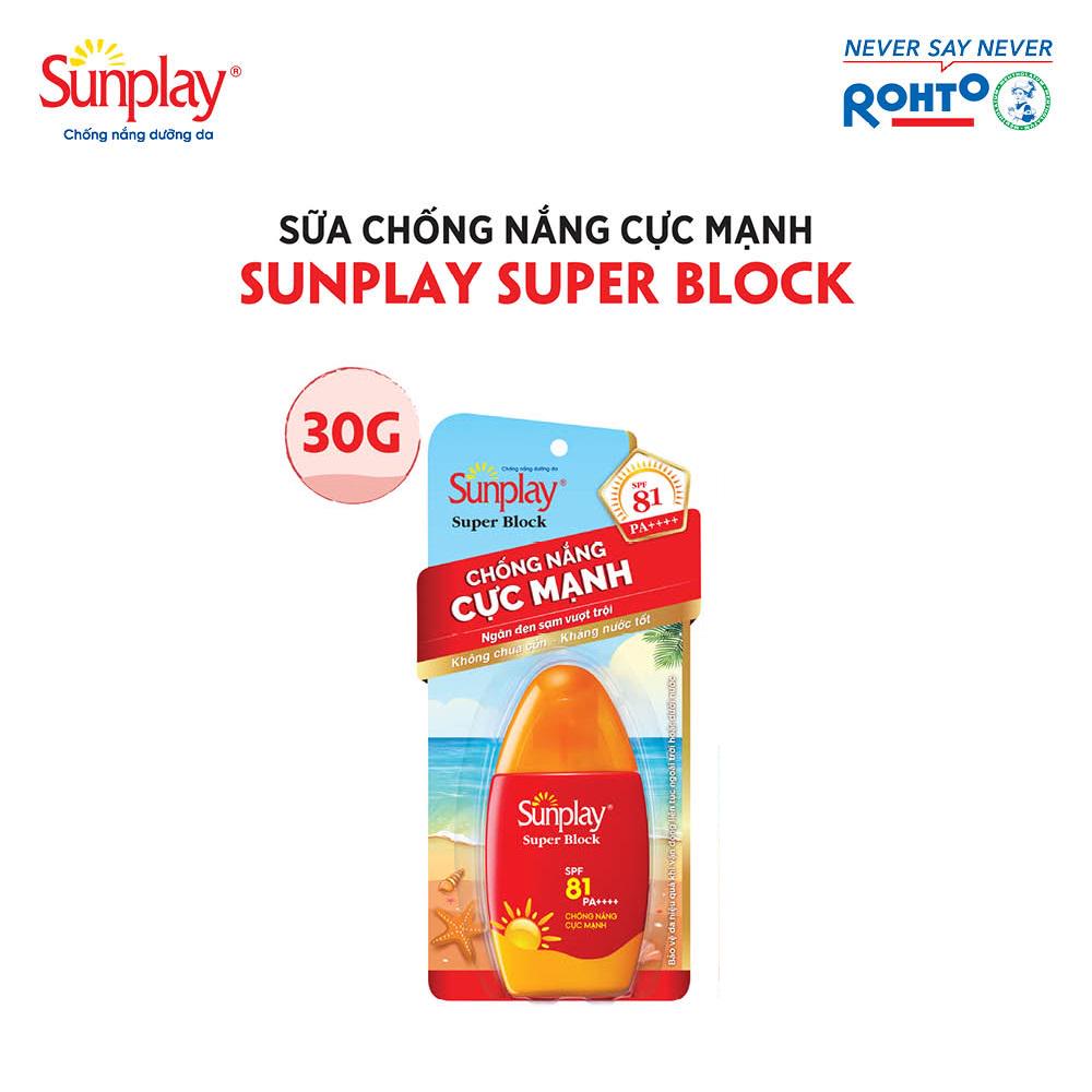 Kem chống nắng Sunplay cực mạnh dạng sữa Sunplay Super Block SPF 81, PA++++ 30g