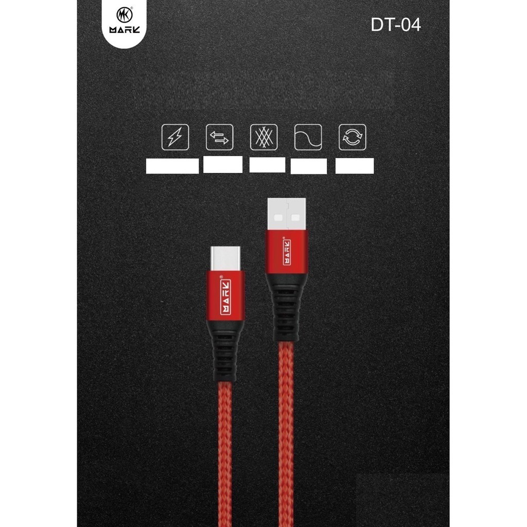 Cáp sạc nhanh 3A DT04 cho IP/Micro/Type c- Dây dù chống đứt 2m