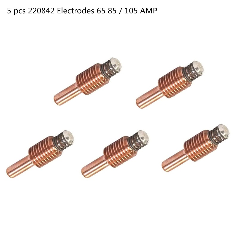 Set 5 Điện Cực Plasma Cắt Plasma Chuyên Dụng 220842 Phù Hợp Ốp Lưng Bền Chắc 45 / 65 / 85 / 105A