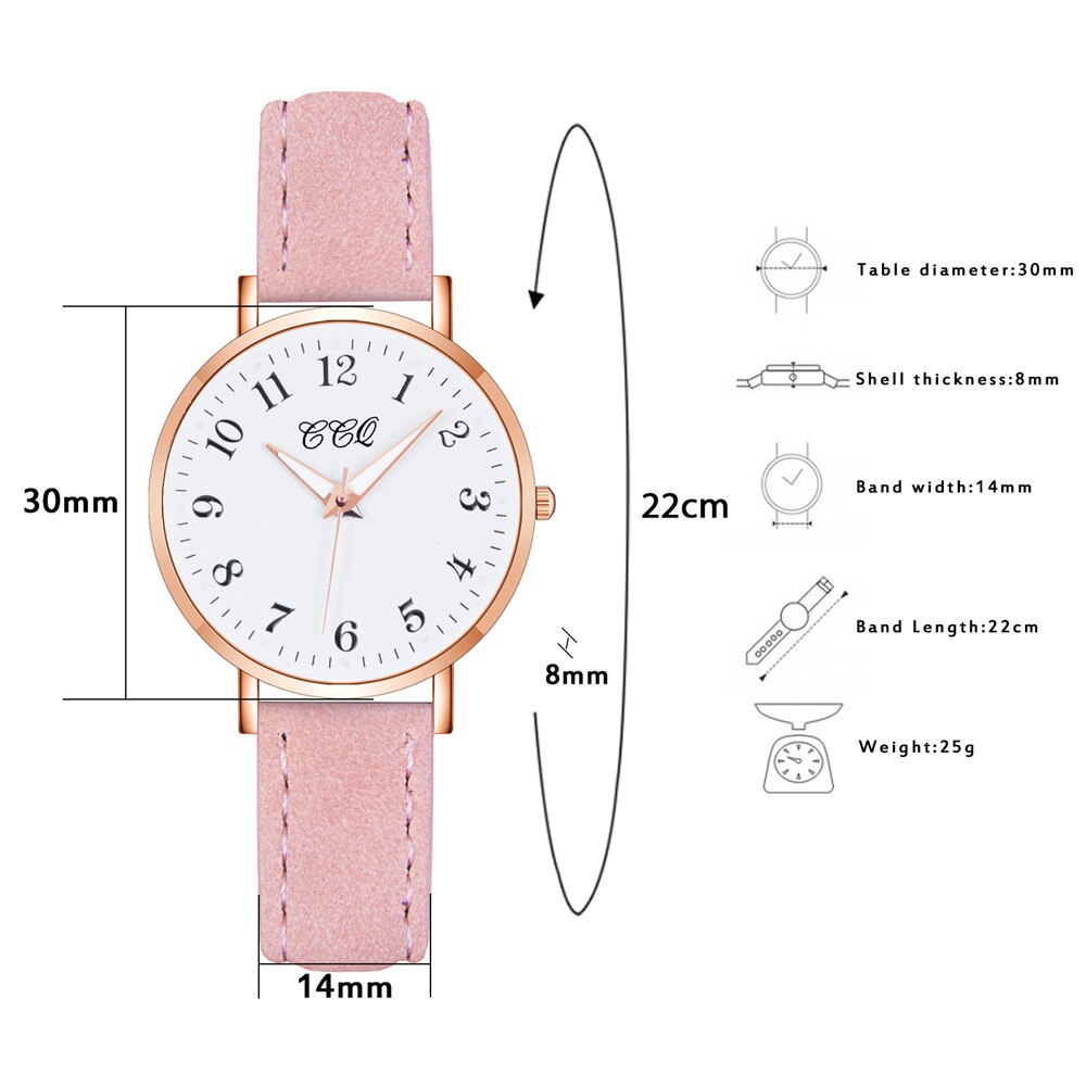 Đồng hồ đeo tay mặt chữ số Ả Rập với dây đeo da thời trang dành cho nữ | BigBuy360 - bigbuy360.vn