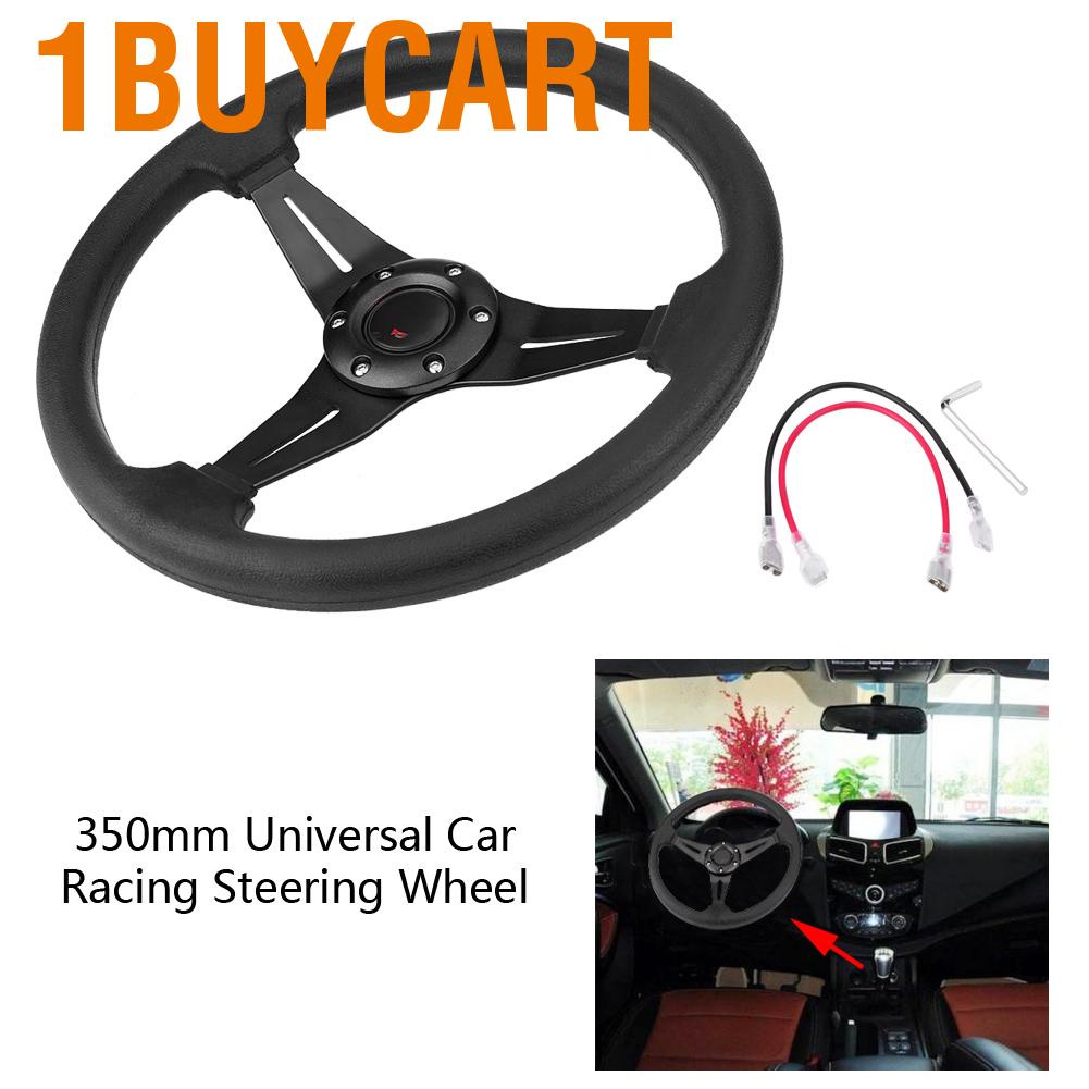 Bọc da xinh xắn dành cho vô lăng xe hơi với kích thước 350mm 14inch/ có phụ kiện đi kèm