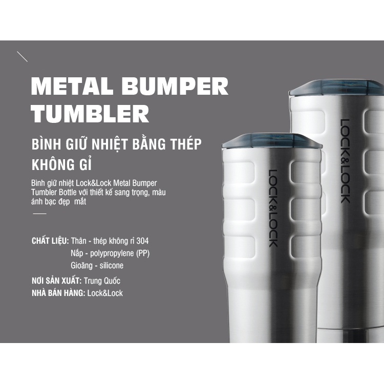 Bình giữ nhiệt bằng thép không gỉ Lock&Lock Bumper Tumbler LHC4139SLV_550ml