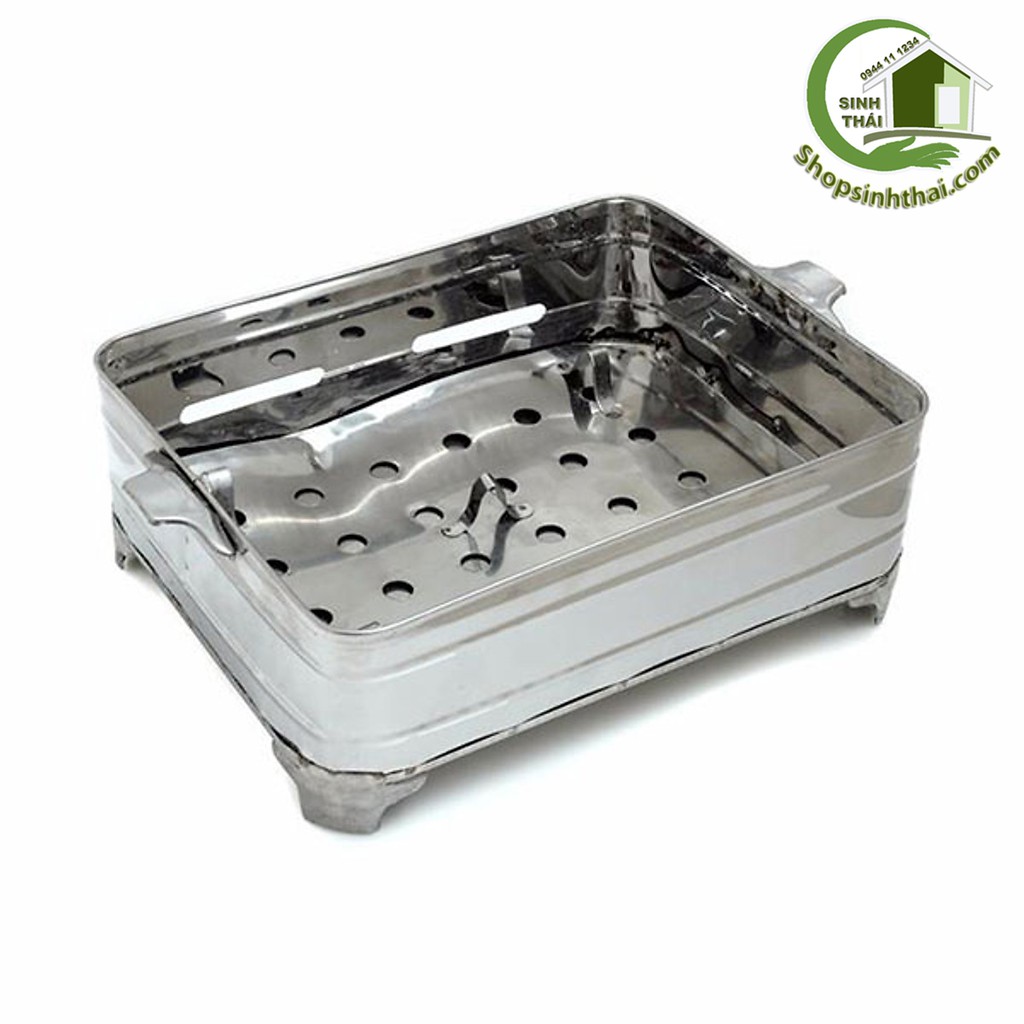 Bếp lò nướng than inox kèm vỉ nướng - bếp vừa 30 x 20cm