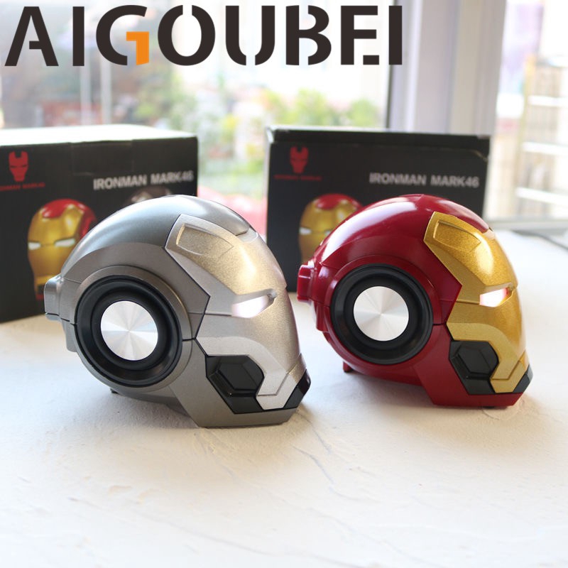 Loa Bluetooth không dây Iron Man hai màu hỗ trợ thẻ SD Ổ đĩa flash USB tại chỗ