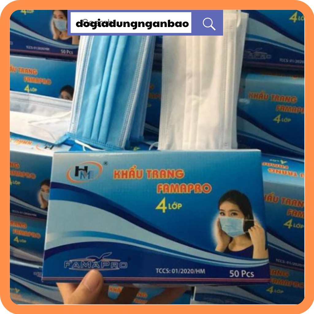 Khẩu trang y tế 4 lớp kháng khuẩn ( 50 cái/ hộp)