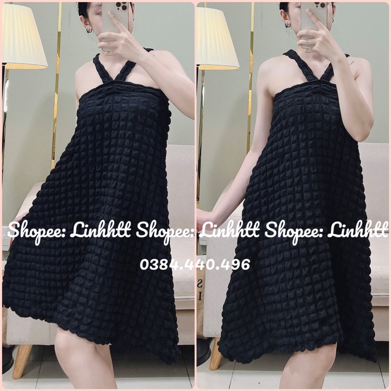 ĐẦM XỐP XOẮN DÂY FORM A ULZZANG