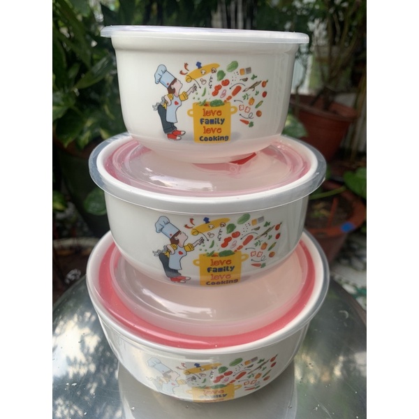 Bộ 3 thố sứ có nắp đậy