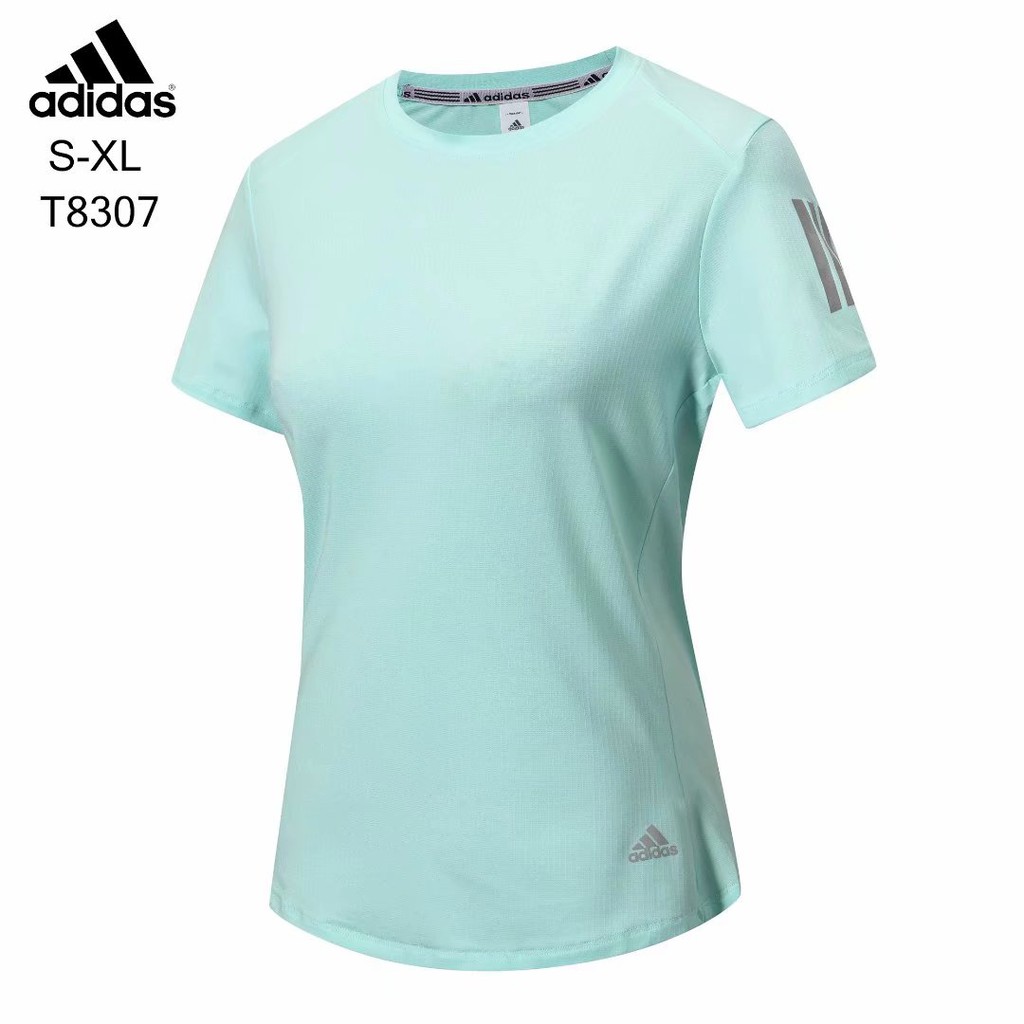 Adidas nữ tay ngắn áo tập yoga thể thao tay ngắn thể dục thể thao tay ngắn chạy thể thao