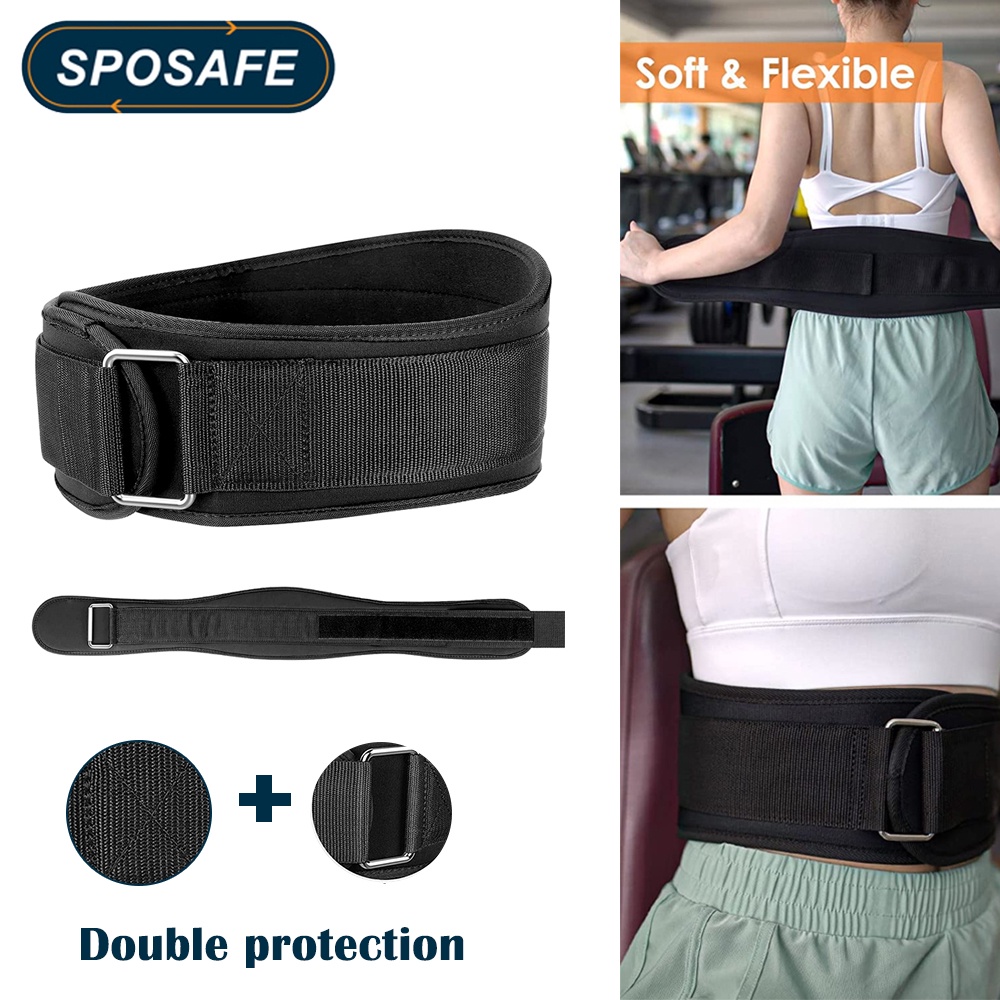 Sposafe 1 Đai Đeo Hỗ Trợ Lưng Tập gym Khóa Cài Không Gỉ Dày Dặn Cho Nam Nữ