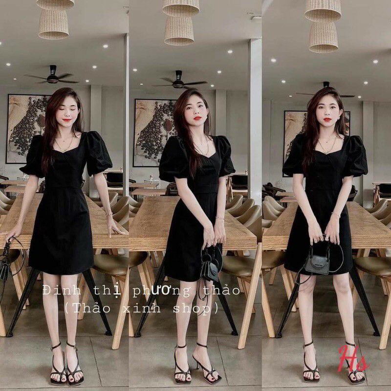 [MẪU MỚI] VÁY, ĐẦM CỔ VUÔNG TAY BỒNG NỮ TÍNH DỰ DẠ TIỆC TÔN DA TÔN DÁNG