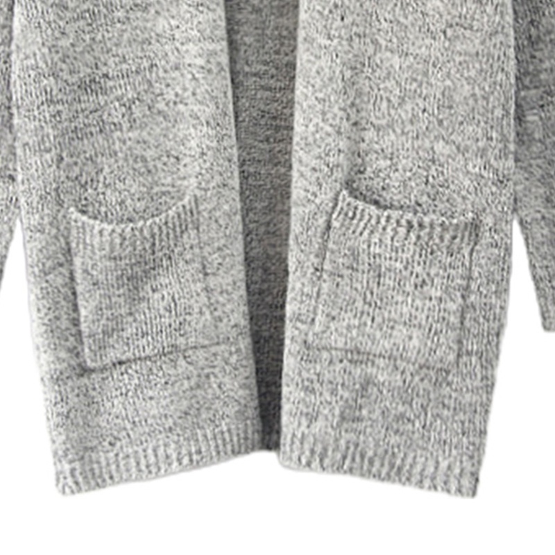 Áo Khoác Cardigan Dài Tay Oversize Có Túi Trước Thời Trang Cho Nữ
