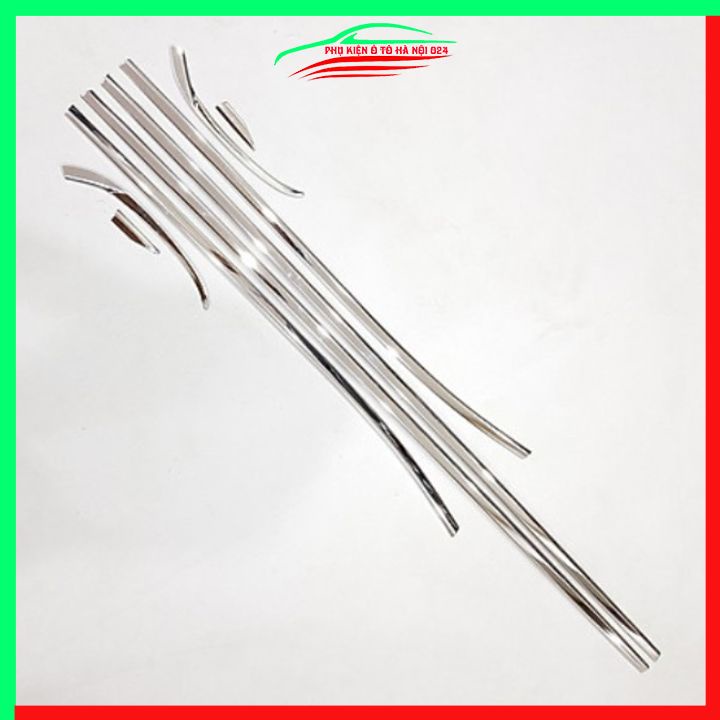 Bộ nẹp viền chân kính cong kính Vinfast Fadil 2019-2023 Inox sáng bóng chuẩn form xe