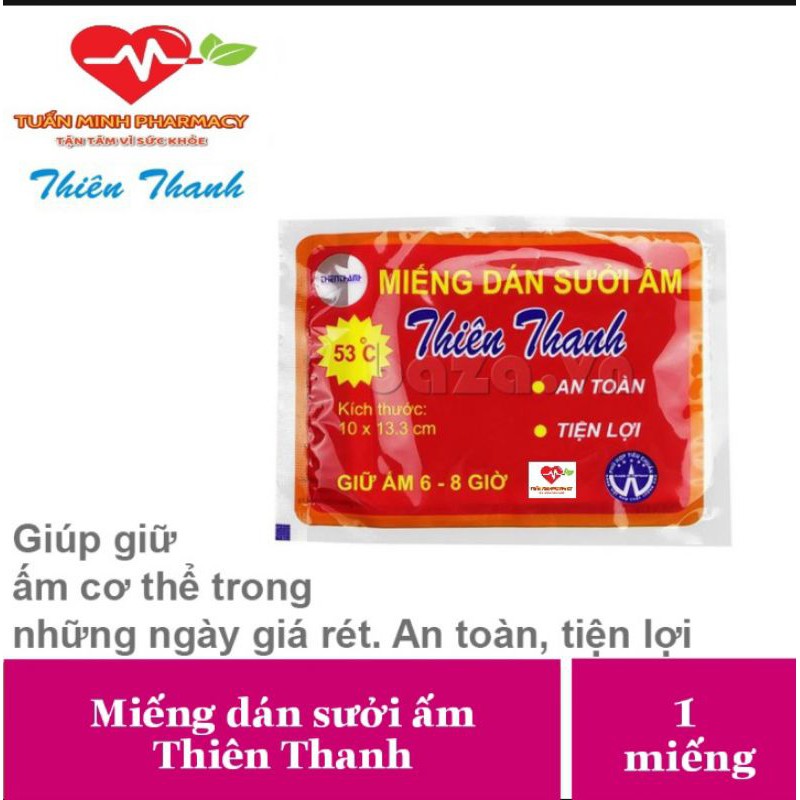 Miếng Dán Sưởi Ấm Thiên Thanh - Giúp giữ ấm cơ thể trong ngày giá rét. An toàn, tiện lợi